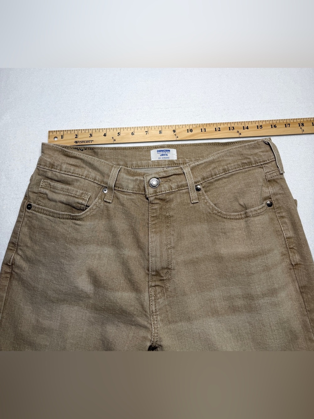 Levi's Men's Denizen 213 Straight Beige/Tan Actual Size 32 X 30 READ DESCRIPTION - Picture 4 of 10